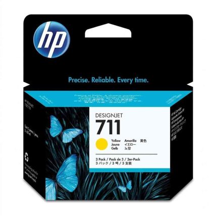 GENUINE HP #711 29ml YELLOW 3PK INK CCZ136A