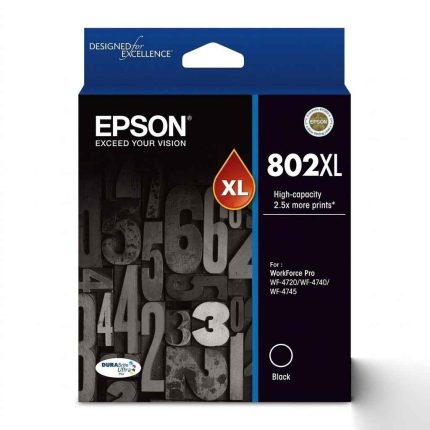 GENUINE EPSON 802XL BLACK INK CARTRIDGE