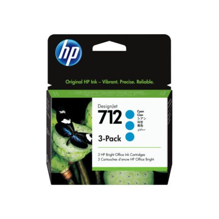 GENUINE HP #712 29ML CYAN PK-3 INK 3ED77A