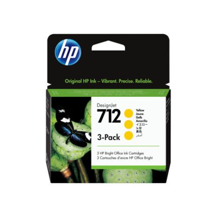 GENUINE HP #712 29ML YELLOW PK-3 INK 3ED79A